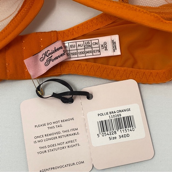 NWT Agent Provocateur Pollie Orange Bra - Picture 15 of 16